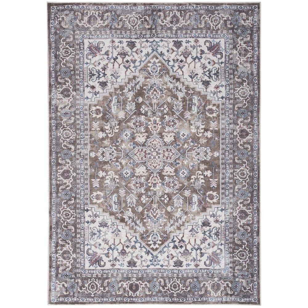 New Concept Washables Vintage Medallion Machine Washable Area Rug