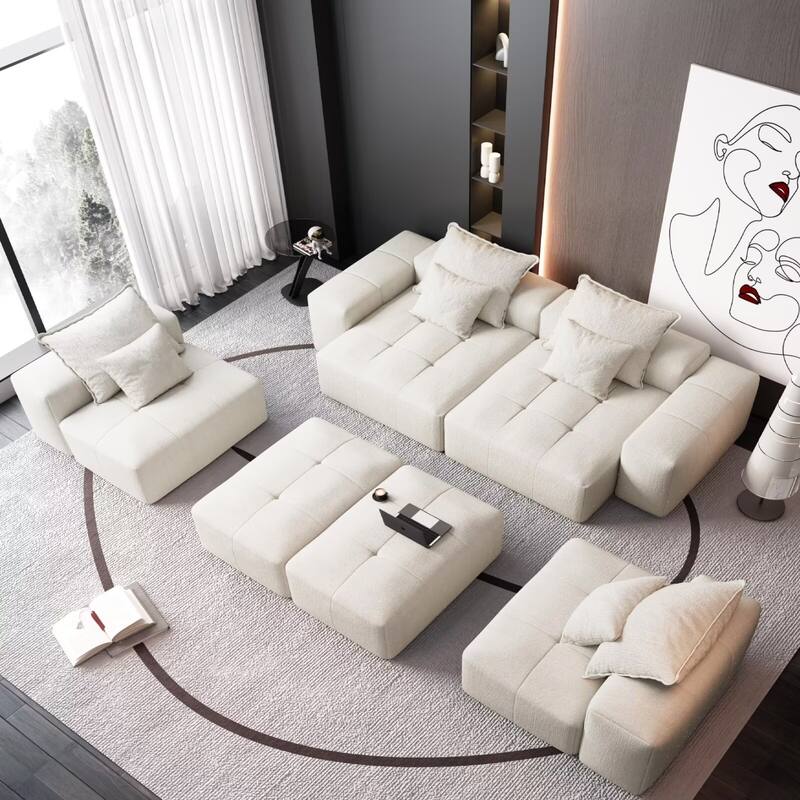 Oversized Modular Sectional Sofa,Sparkling Chenille Fabric,DIY Sofa