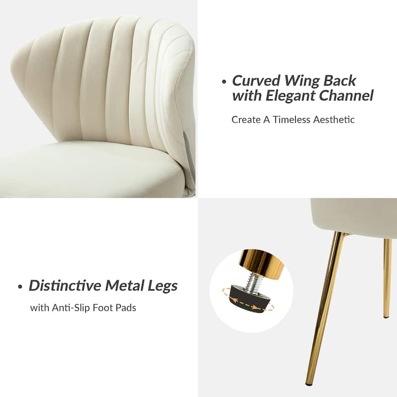 Aruna Accent Chair with Metal Legs 20''W X 19.5 ''D X 29''H by HULALA HOME