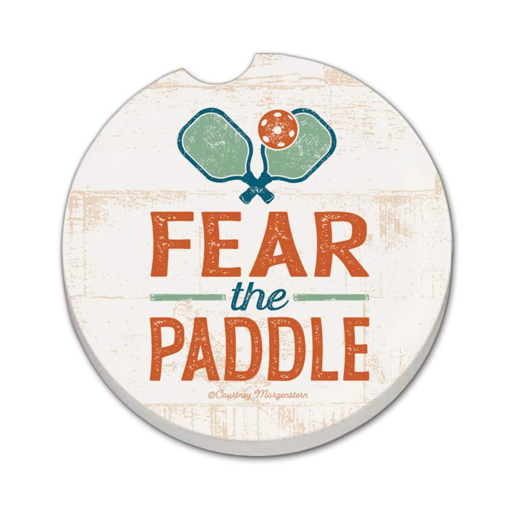 Fear the Paddle 2 Pack Absorbent Stone Coaster for Vehicle Cup Holder 2.6” Diameter Manufactured in The USA