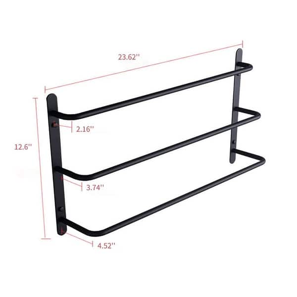 Matt Black Bathroom Hardware Set Towel Shelf Wall Mounted Towel