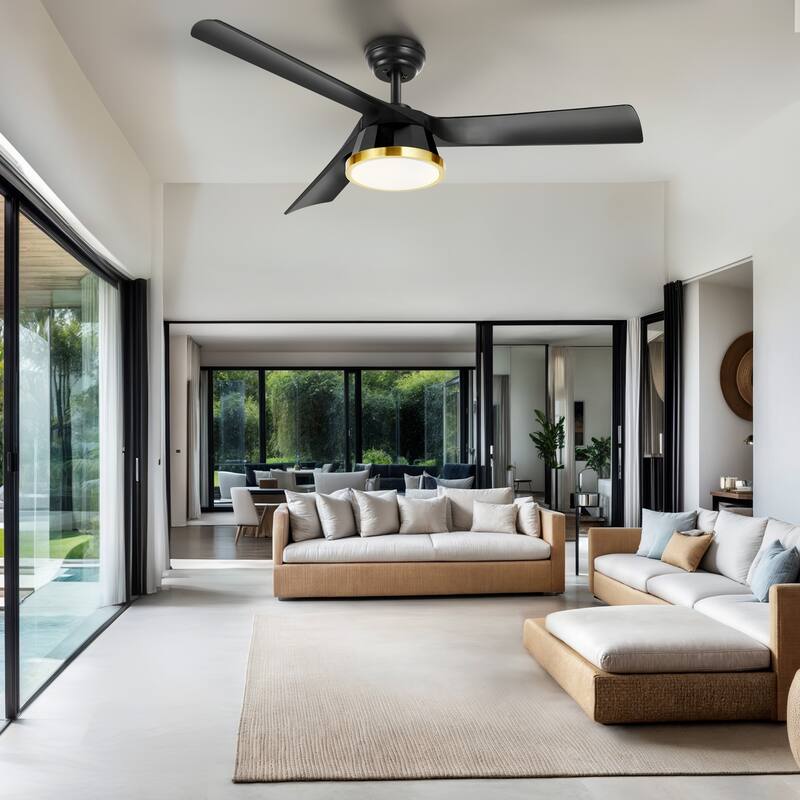 Modern 52 Inch Ceiling Fans with Lights & Remote For Indoor - 52"