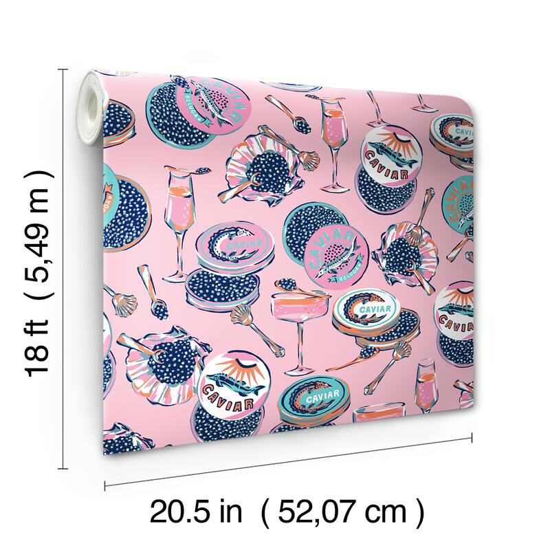 Champagne and Caviar Pink Peel and Stick Wallpaper