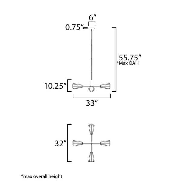 Maxim 10815SW Rizzo 4 Light 33" Wide Chandelier