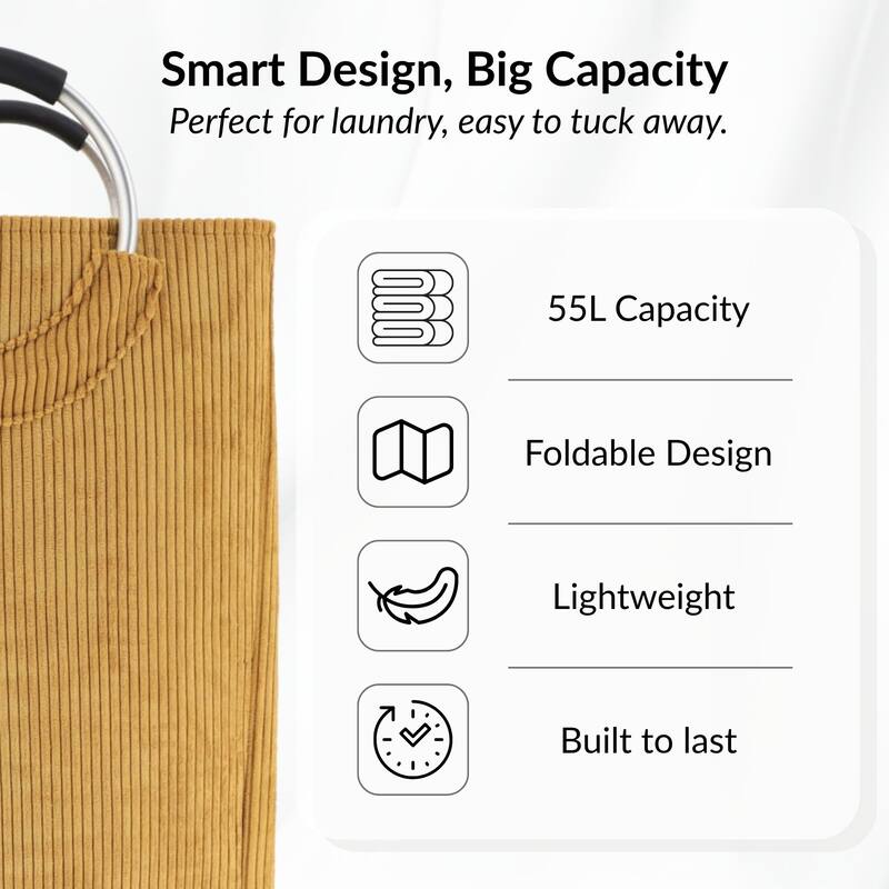 Corduroy Laundry Basket 55L - 14 L x 12 W x 25 H