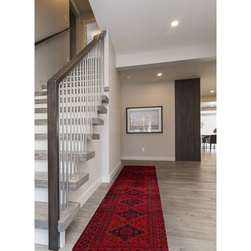 ECARPETGALLERY Hand-knotted Finest Khal Mohammadi Red Wool Rug - 2'11 x 12'4