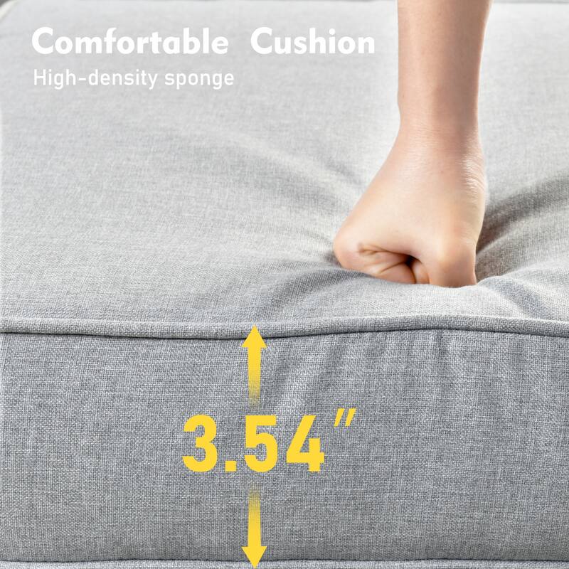 XIZZI Patio Wicker Ottoman with Cushion Outdoor Footrest