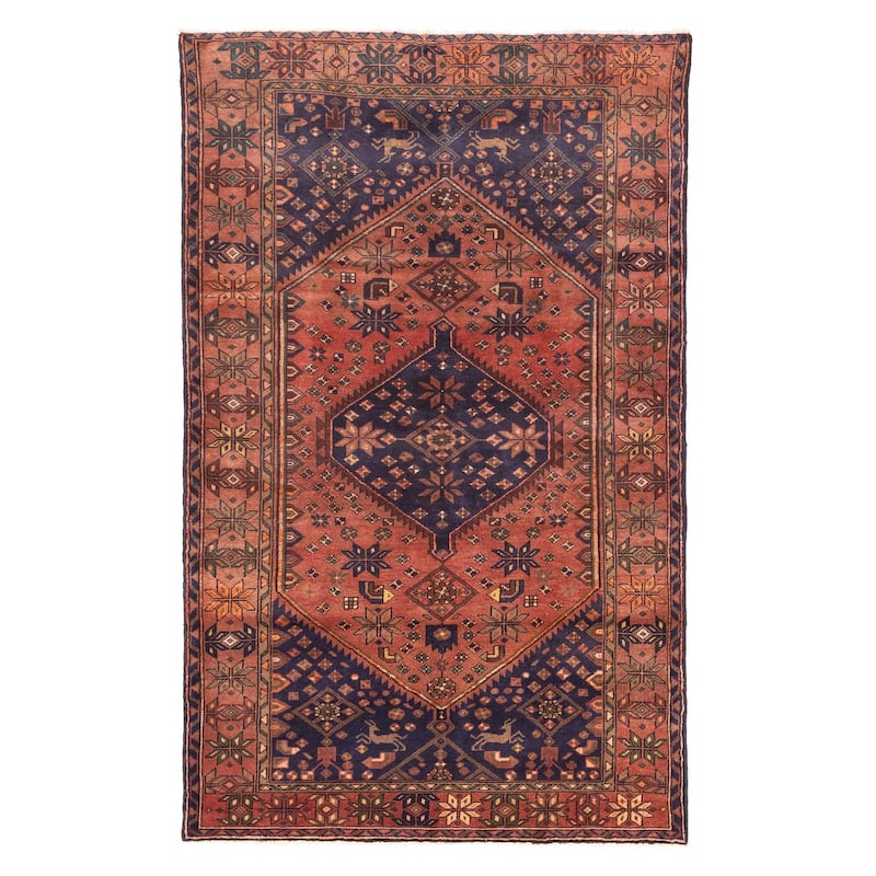 ECARPETGALLERY Hand-knotted Andelz Dark Red Wool Rug - 4'8 x 7'7
