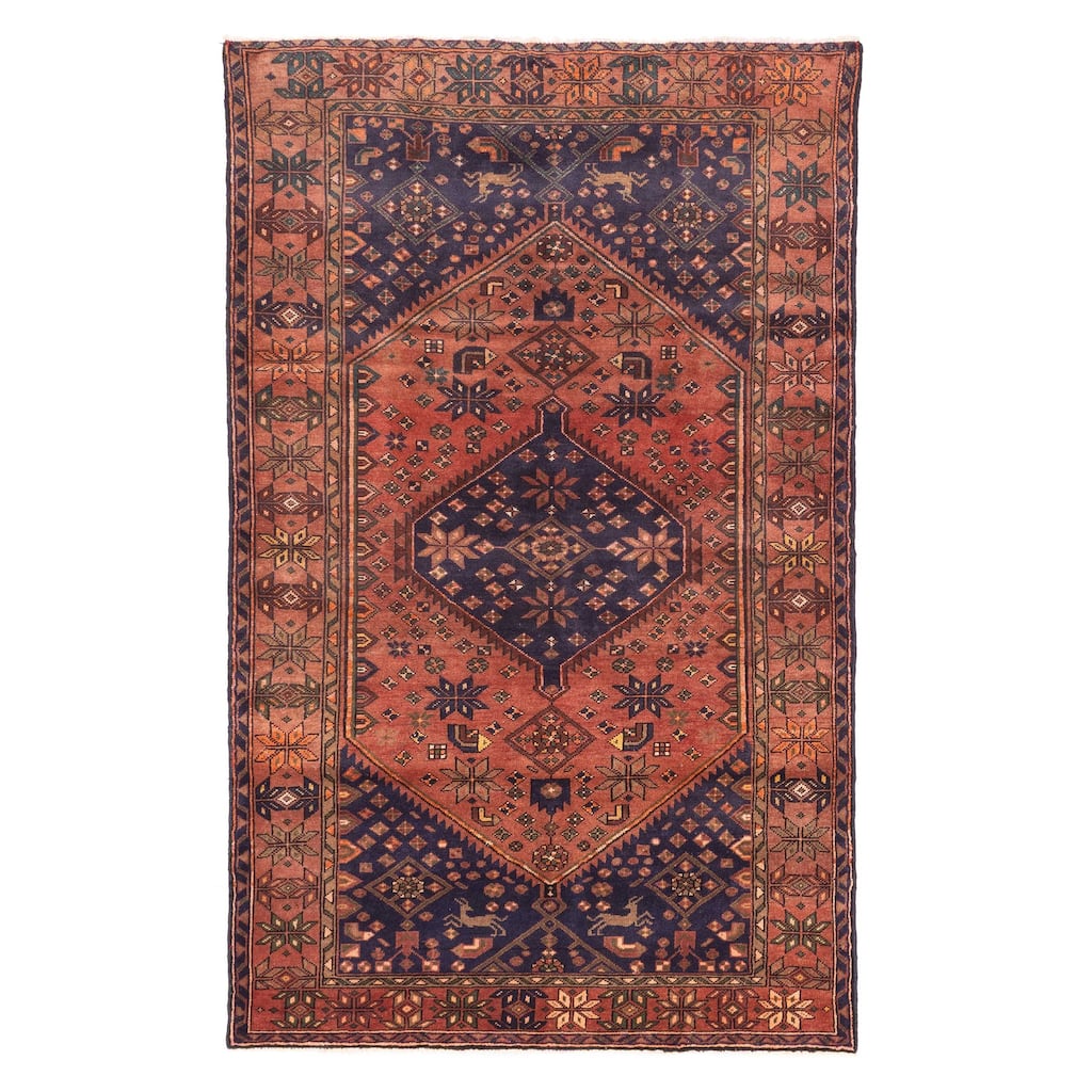 ECARPETGALLERY Hand-knotted Andelz Dark Red Wool Rug - 4'8 x 7'7