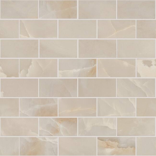 Shaw Gemstone - 12" x 12" Rectangle Tile - Polished Marble Visual - - Beige