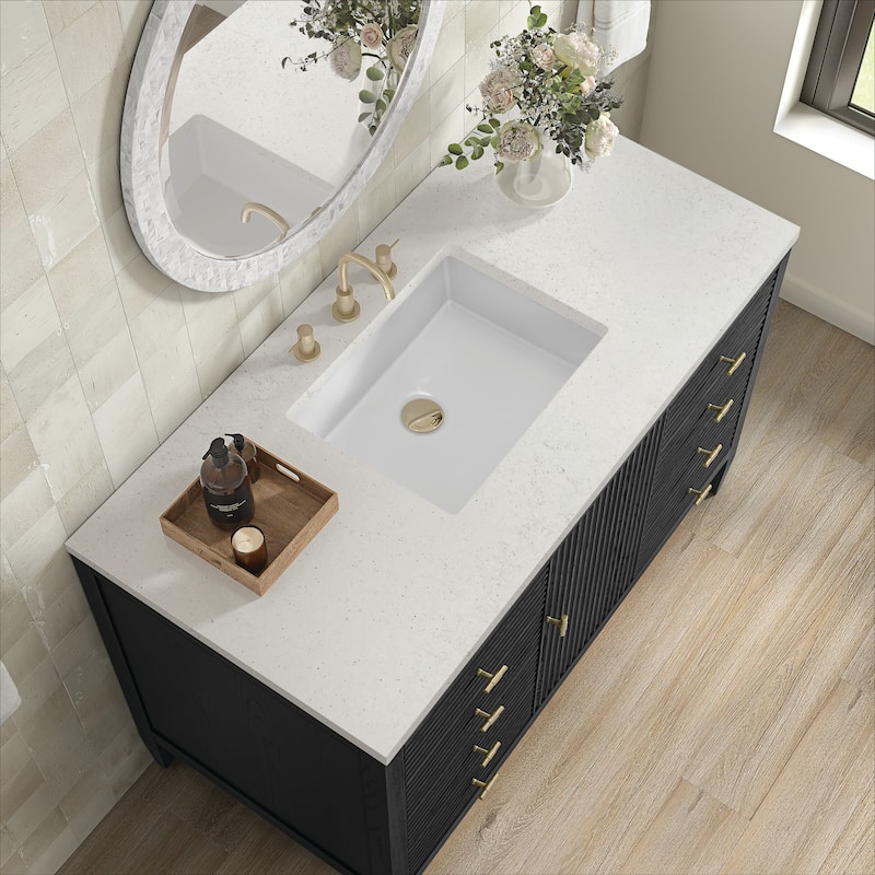 James Martin Vanities Myrrin 48" Vanity, Carbon Oak - Lime Delight