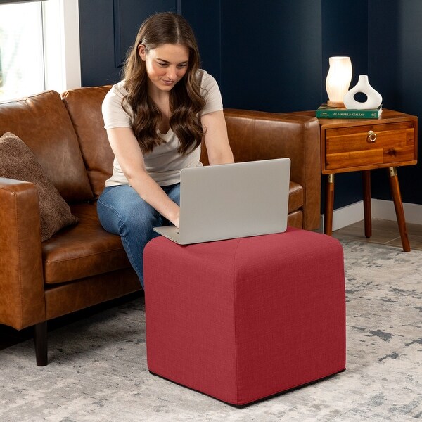 Jaxx Monroe Square Foam Ottoman with Stain Resistant Performance