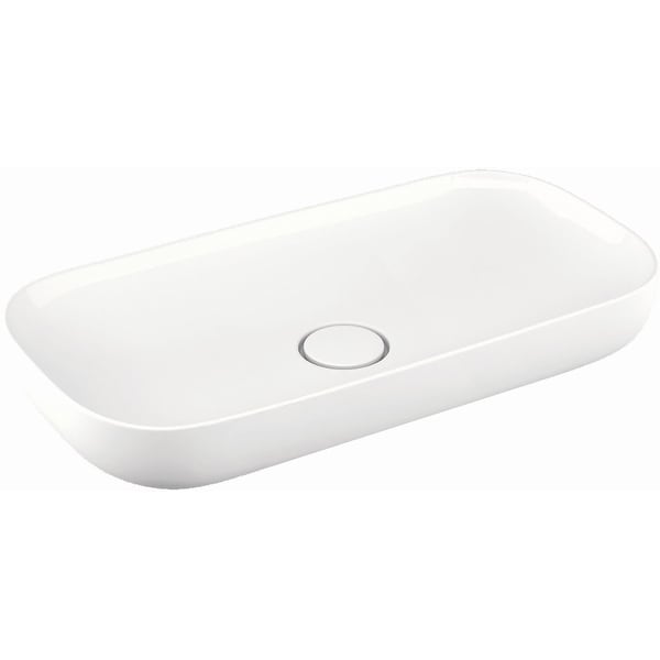 WS Bath Collections Vision 6290 Vision 35-2/5" Ceramic Vessel Bathroom Sink - Gloss White