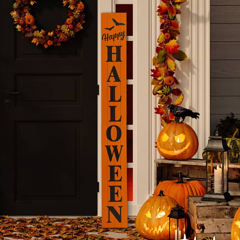 Glitzhome Halloween Wooden Porch Sign Decor