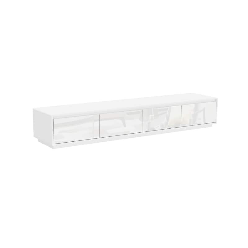 Luminous Elegance High Gloss Entertainment Center with LED Ambiance