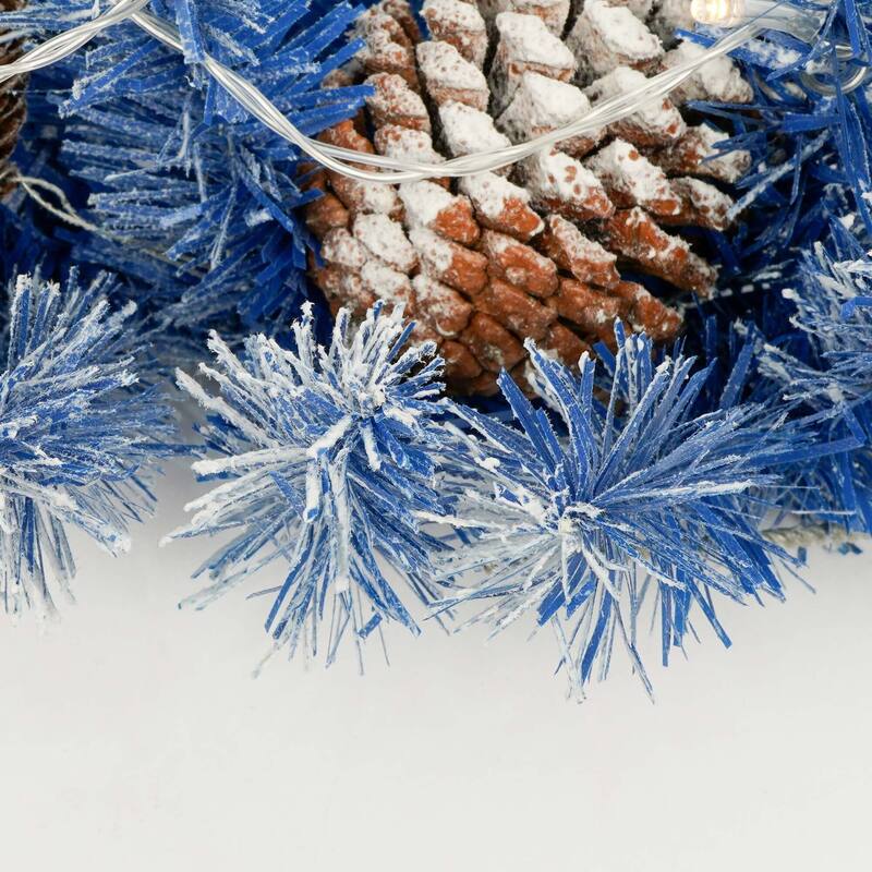 Pre-lit Xmas Tree Artificial Christmas 4-Piece Set in Blue