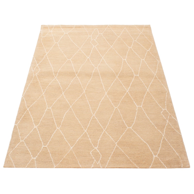 ECARPETGALLERY Hand Tufted Timeless Tan Wool Rug - 5'1 x 8'0