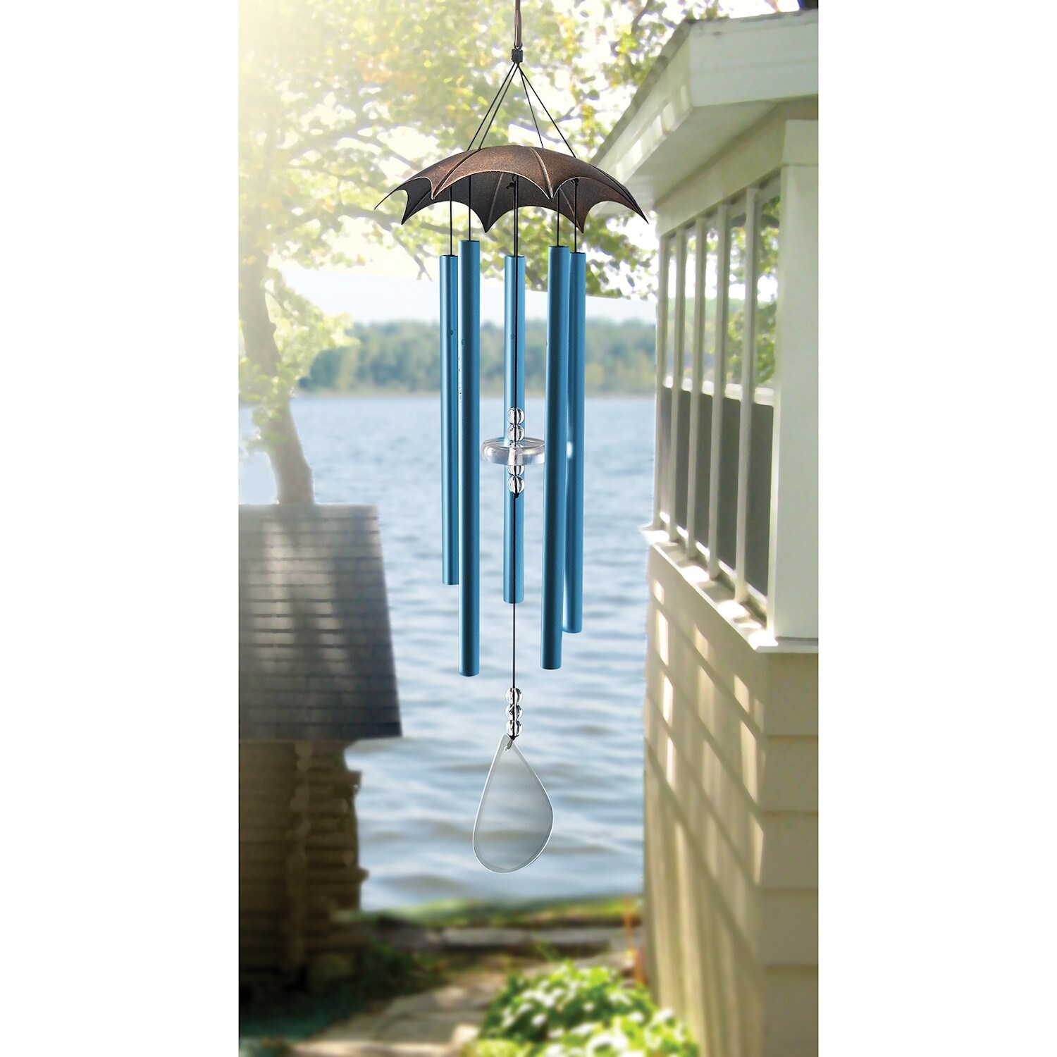Shop Rainy Day Wind Chime Hand Tuned Aluminum Tube And Glass Windchime Unique Home And Garden Decor Wind Bells Hang 32 Long Overstock 31789341