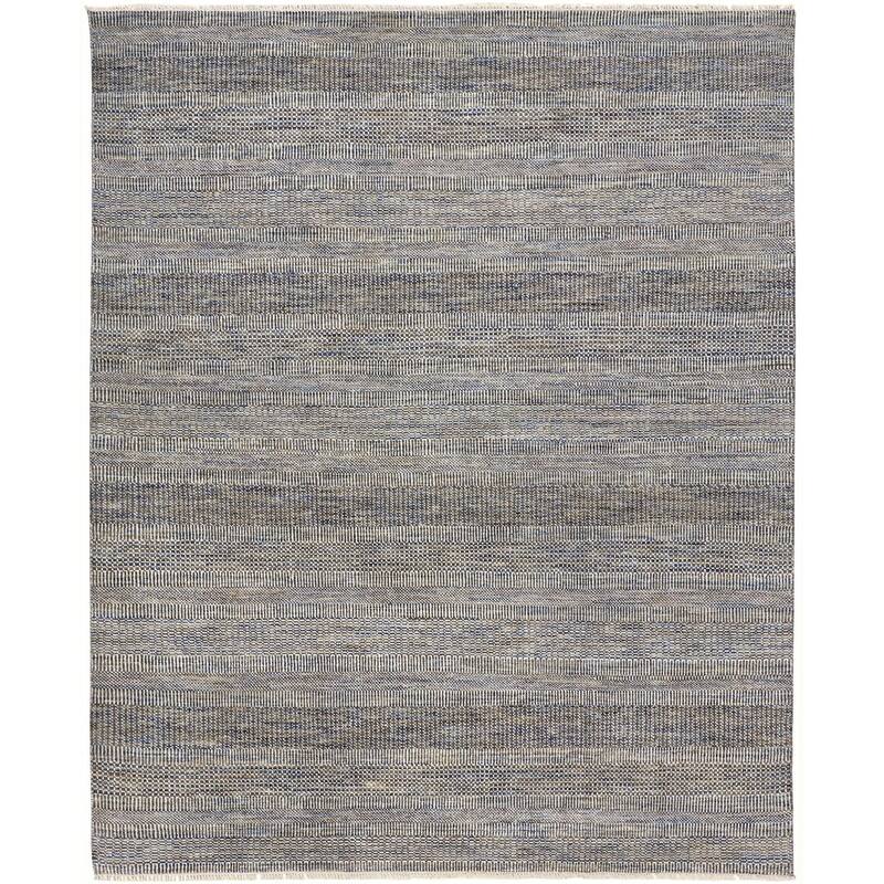 Caldecott Classic Striped Rug, Warm Gray/Bright Blue, Area Rug - 8'-6" x 11'-6"