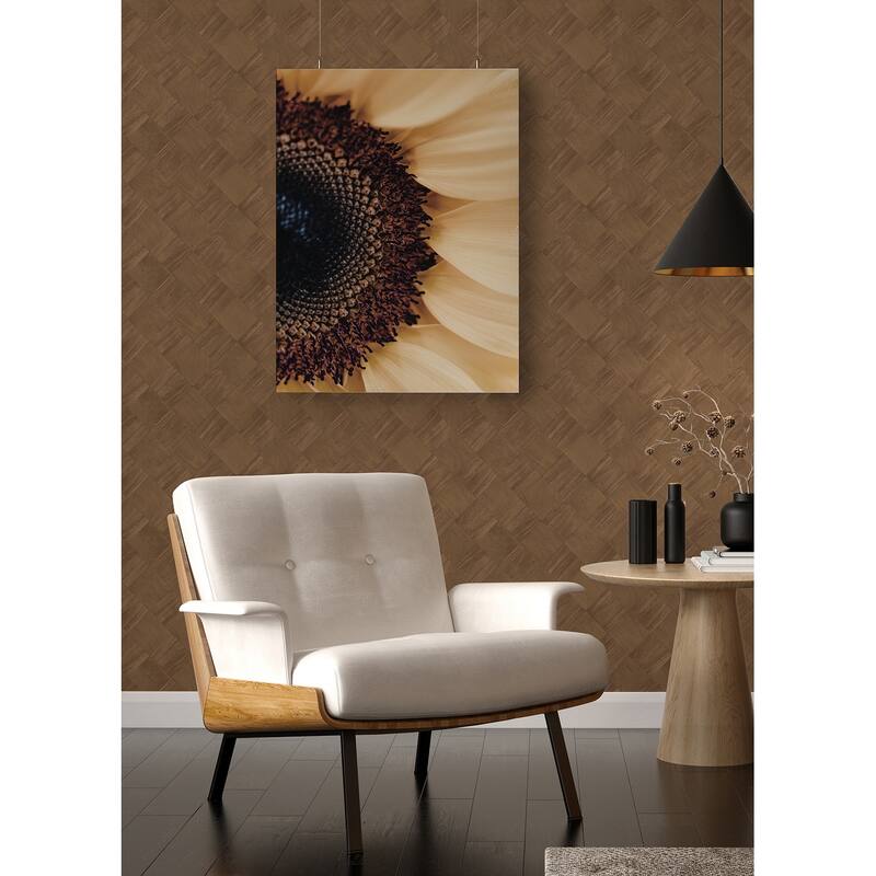 A-Street Prints Thriller Chestnut Wood Tile Wallpaper