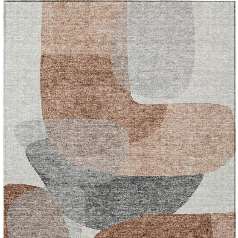 HomeRoots Abstract Transitional Rectangle Outdoor Rug