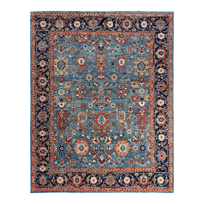 Serapi One-of-a-Kind Hand-Knotted Area Rug - Light Blue, 8' 1" x 10' 1" - 8' 1" x 10' 1"
