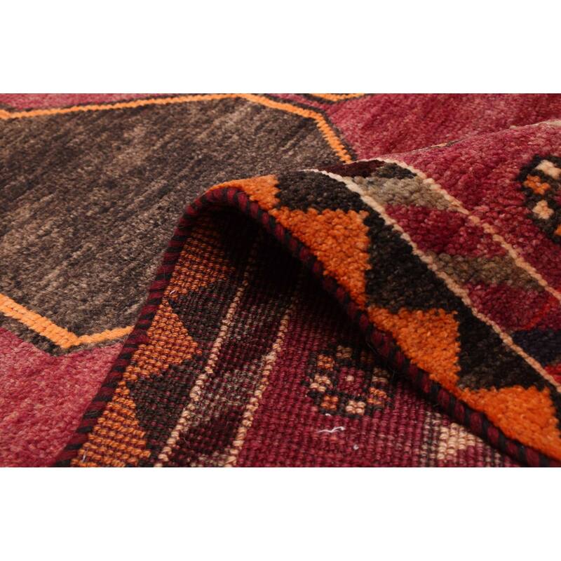 ECARPETGALLERY Hand-knotted Melis Dark Magenta Wool Rug - 4'10 x 9'5