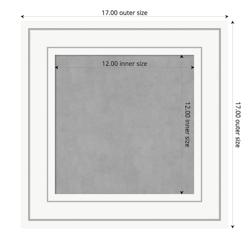 Amanti Art Craftsman White Framed Magnetic Board - Board Size 12x12