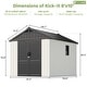 preview thumbnail 26 of 117, Patiowell 8' x 6' / 8' x 8' / 8' x 10 '/ 8' x 12' Plastic Outdoor Shed With Floor for Patio Furniture, Tools (Kick-It Shed)