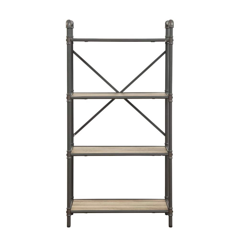 4 Tier Bookshelf with Metal Steel Tube