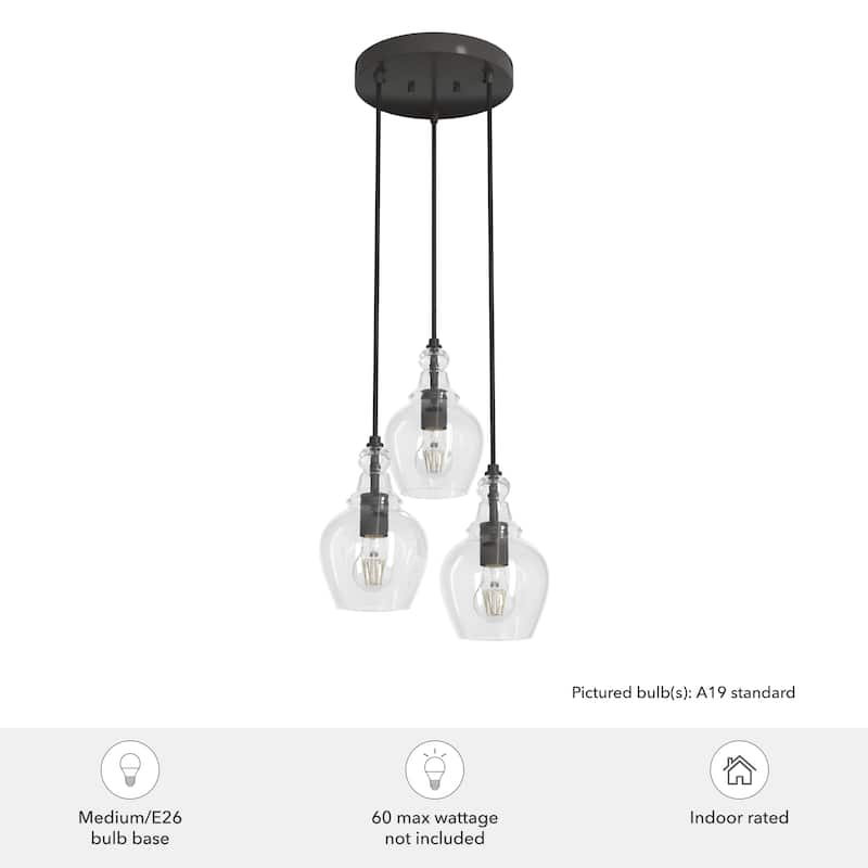 Hunter Maple Park Round Cluster Ceiling Light- Kitchen Island, Dining Room, Entry - Modern Farmhouse, Contemporary, Transitional