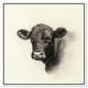 preview thumbnail 1 of 60, Darkness in Detail of Cow Canvas Animal Art Prints by Art Remedy 12" x 12" - White