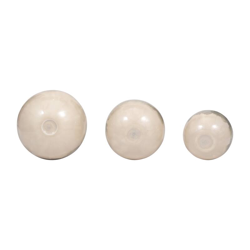 Sagebrook Home Set Of 3 4/5/6" Metal Abstract Round Galaxy Orbs
