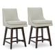 preview thumbnail 144 of 216, Luca Counter Height Swivel Barstool Set of 2 - Light Grey-Faux Leather - Counter Height