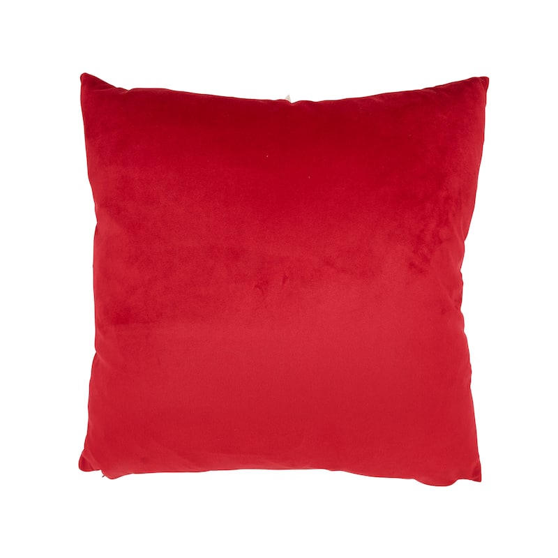 Velvet Poinsettia Throw Pillow