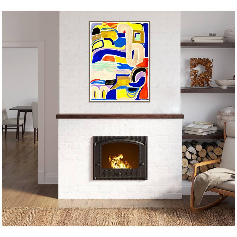 Kate and Laurel Sylvie Abstract 04 Framed Canvas by Emma Daisy