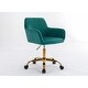 preview thumbnail 2 of 4, Velvet Home Office Chair with Wheels, Faux Fur Swivel Desk Chair, Adjustable Height Upholstered Dressing Chair - N/A