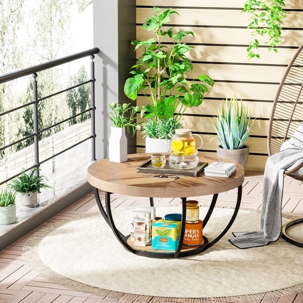 Round Coffee Table, Modern 2-Tier Center Table - On Sale - Bed Round Coffee Table, Modern 2-Tier Center Table - On Sale - Bed
