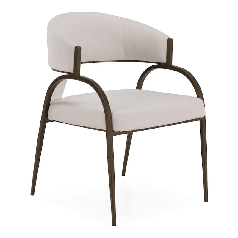 Hudson Modern Off-White Fabric & Bronze Dining Chair
