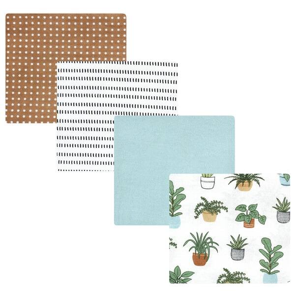 slide 1 of 1, Hudson Baby Cotton Rich Flannel Receiving Blankets, Plants, One Size - Plants - One Size One Size - Plants