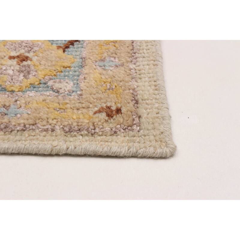 ECARPETGALLERY Hand-knotted Jules Serapi Cream Silk, Wool Rug - 5'2 x 7'8