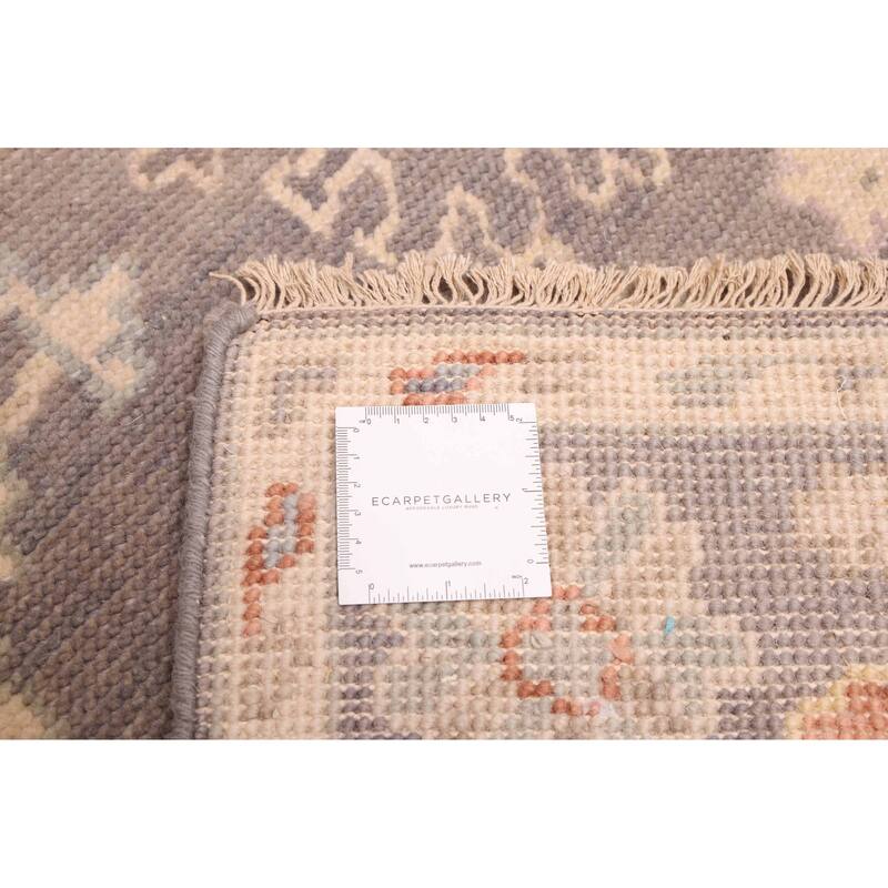 ECARPETGALLERY Hand-knotted Modern Oushak Dark Grey Wool Rug - 4'1 x 5'11