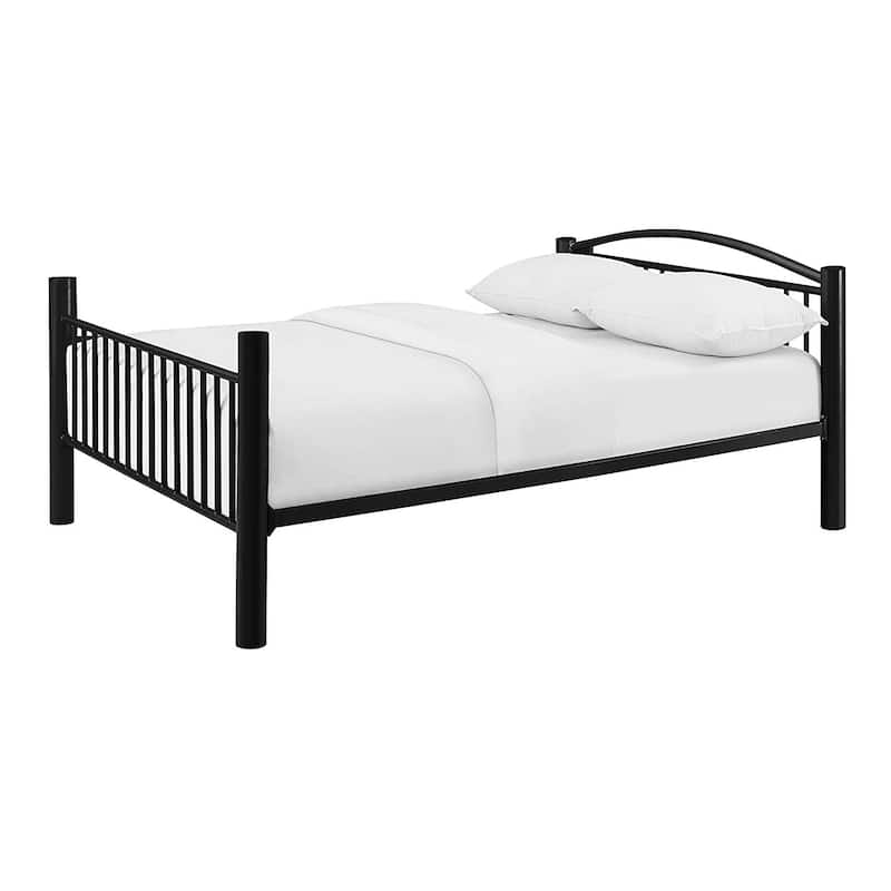 Victorian Bunk Bed - Full Over Full Metal Frame - Black Finish - Space Saving Design