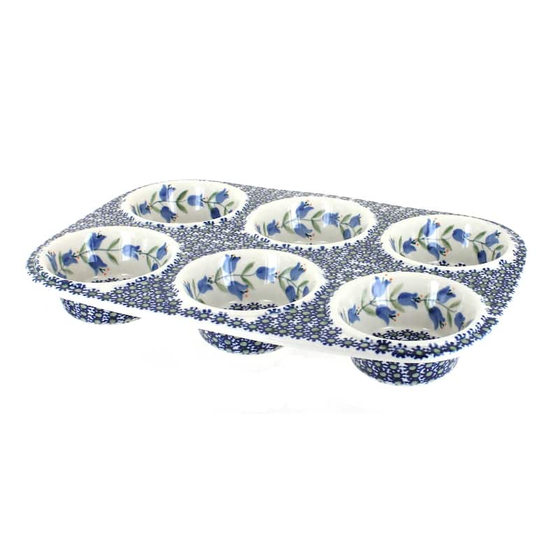 Blue Rose Polish Pottery F093 Manufaktura Muffin Pan