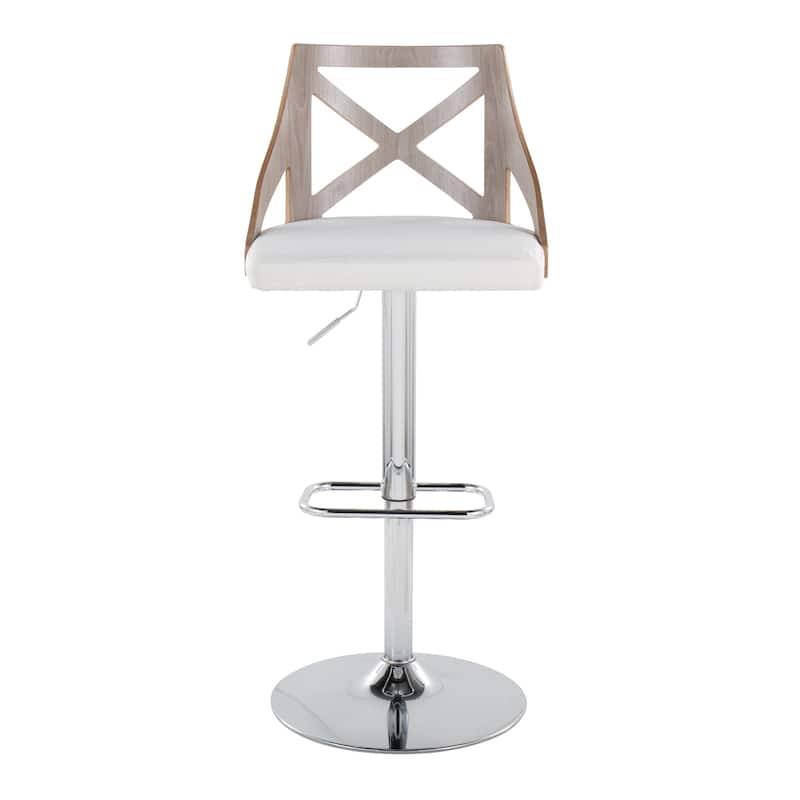 The Gray Barn Charlotte Adjustable Bar Stool with Rounded Rectangular Footrest (Set of 2)