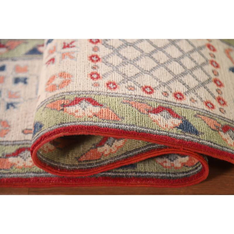 Hand Knotted Oriental 100% Wool Carpet Traditional Geometric Red Kazak Area Rug - 10' 0'' X 6' 4''