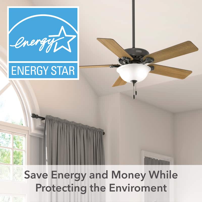 Hunter 52" Pro's Best Traditional Ceiling Fan with LED Light Kit and Pull Chain - DC Motor - ENERGY STAR!