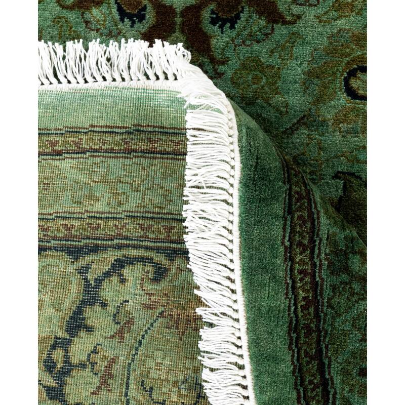 Overdyed One-of-a-Kind Hand-Knotted Area Rug - Green - 8' 1" x 8' 1"