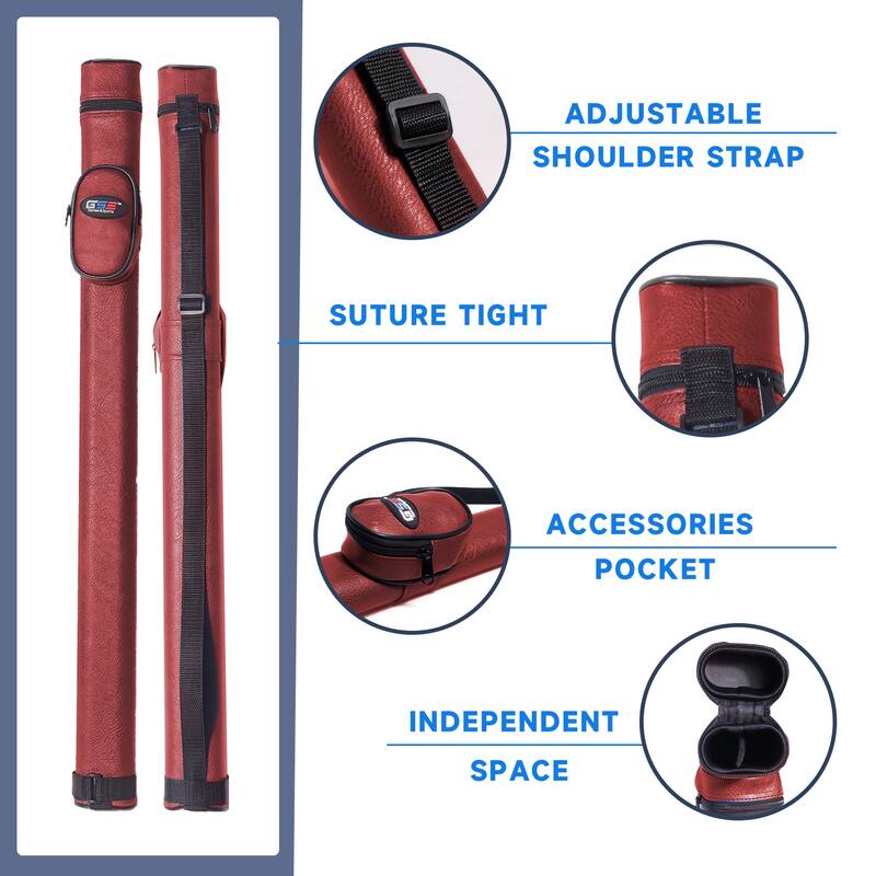 GSE™ 1x1 Hard Billiard Pool Cue Stick Carrying Case, Billiard Cue Case Holds 1 Butts/1 Shafts (5 Colors)