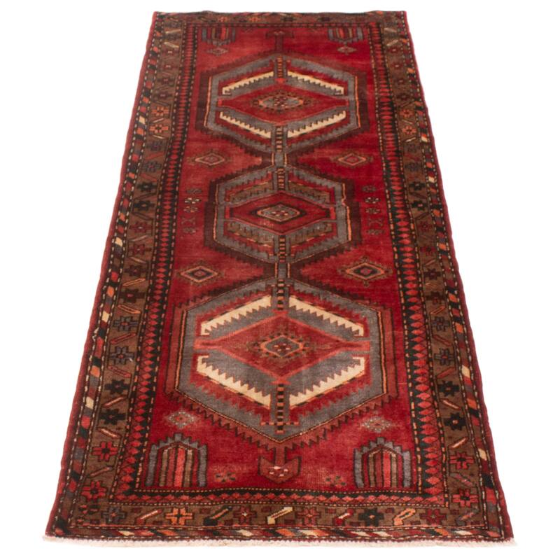 ECARPETGALLERY Hand-knotted Andelz Red Wool Rug - 3'8 x 9'6
